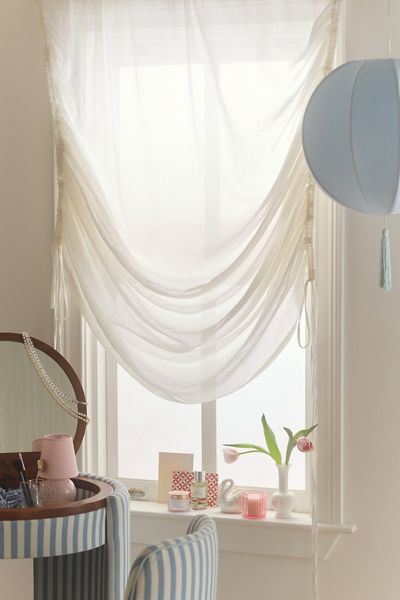 Gauze Roman Shade Window Panel
