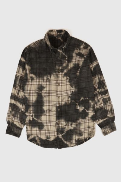 Vintage Dyed Plaid Flannel Button-Down Shirt