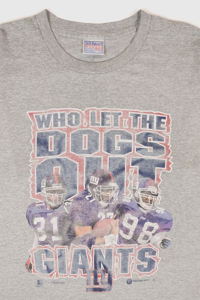 Vintage New York Giants Who Let The Dogs Out Tee #1