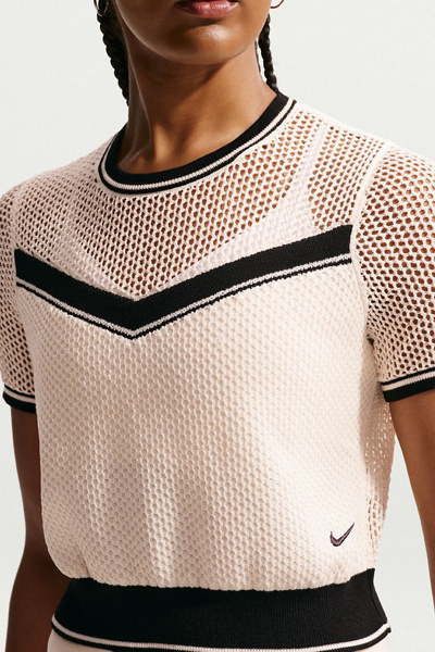 Nike Sportswear Chill Open Knit Short Sleeve Crop Top