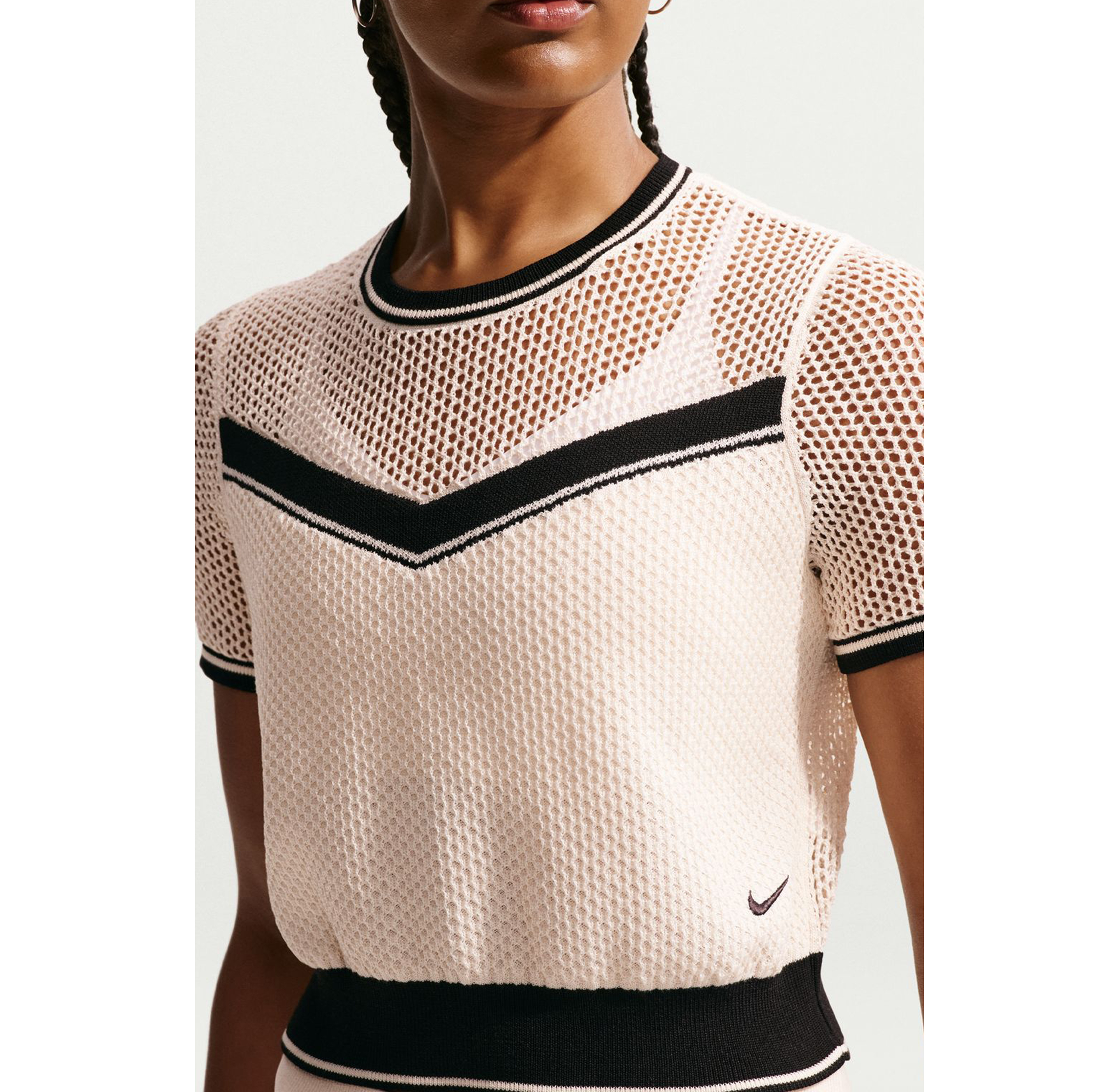 Nike Sportswear Chill Open Knit Short Sleeve Crop Top