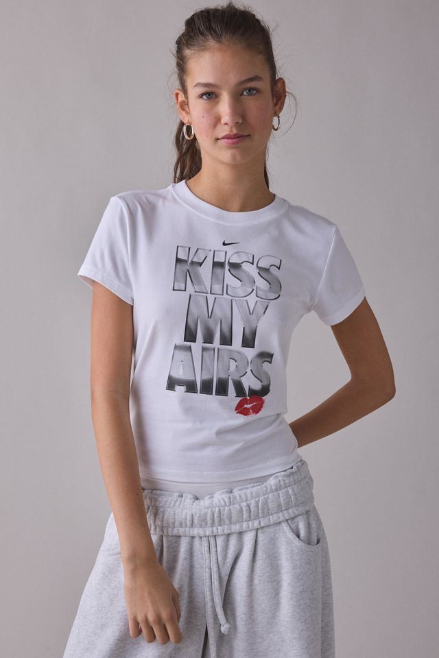 Nike Sportswear Chill Knit Kiss My Airs Graphic Cropped Tee #1