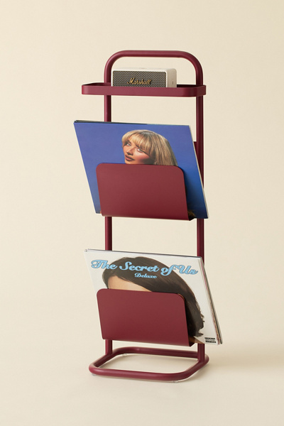 Nadia Iron Record Storage Rack in Cherry at Urban Outfitters