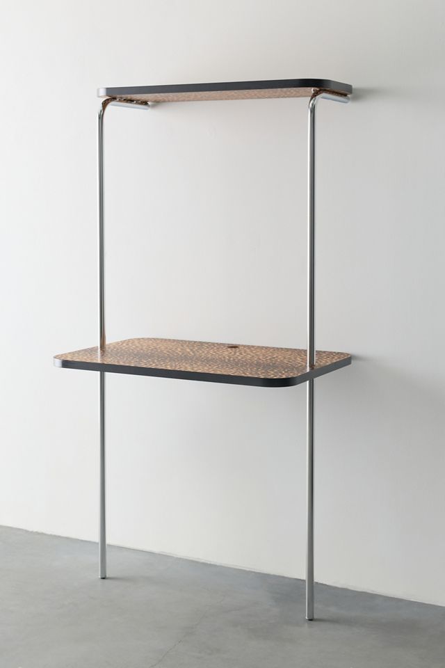 Boden Chrome Leaning Wall-Mounted Desk #2