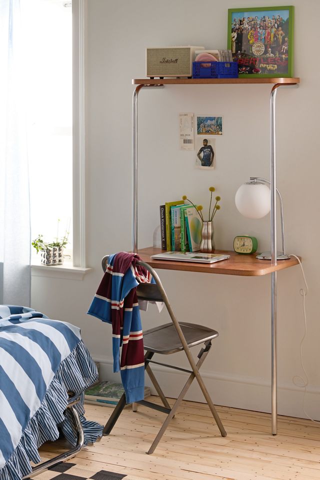 Boden Chrome Leaning Wall-Mounted Desk #1