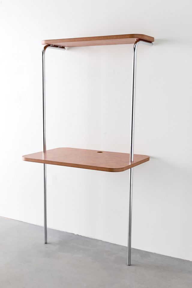 Boden Chrome Leaning Wall-Mounted Desk #2