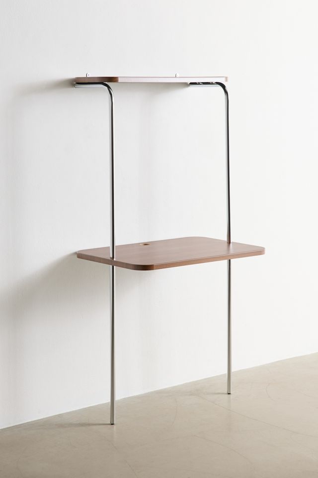 Boden Chrome Leaning Wall-Mounted Desk #2