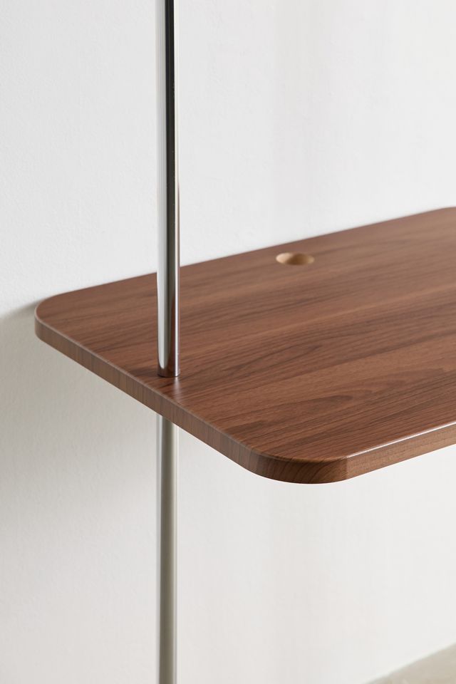 Boden Chrome Leaning Wall-Mounted Desk #3