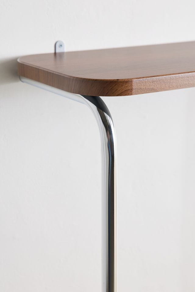 Boden Chrome Leaning Wall-Mounted Desk | Urban Outfitters