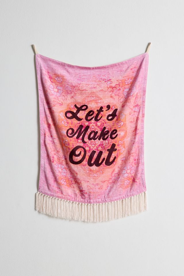 Let’s Make Out Embroidered Tapestry Wall Hanging #1
