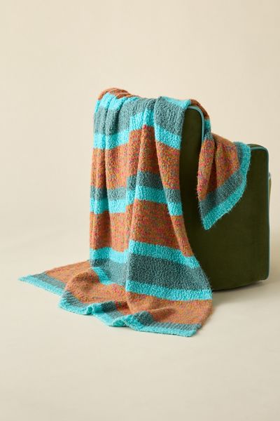 Izzy Striped Monster Fleece Throw Blanket
