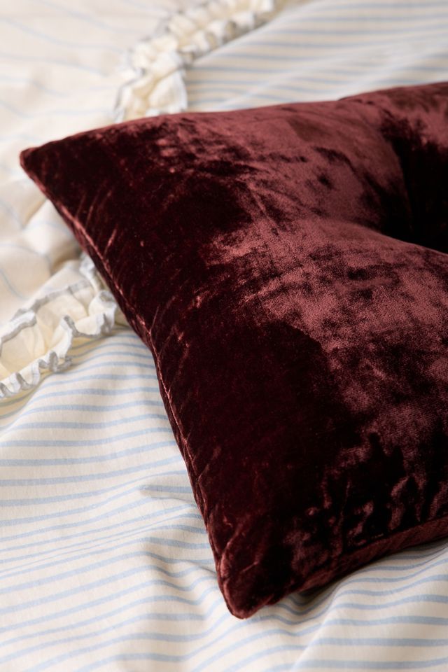 Beau Velvet Pintuck Throw Pillow #1