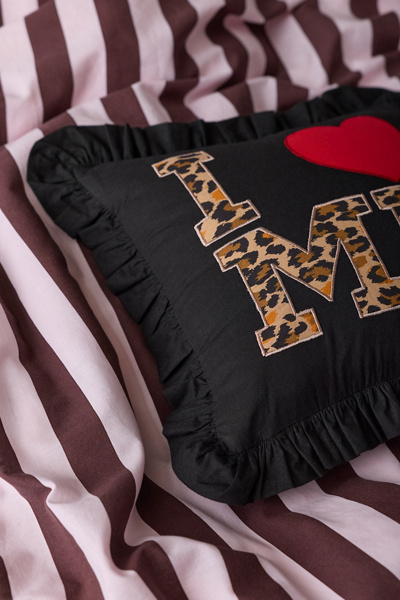 I Heart Me Ruffle Throw PIllow