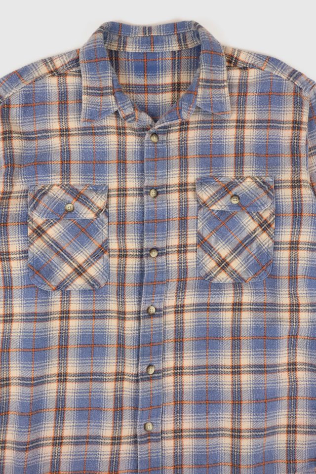 Vintage Blue Plaid Button-Down Shirt #1