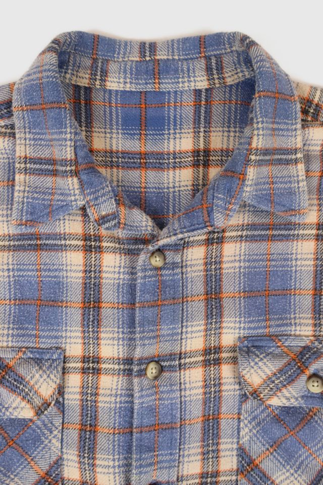 Vintage Blue Plaid Button-Down Shirt #2