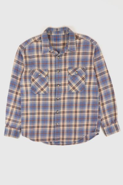 Vintage Blue Plaid Button-Down Shirt