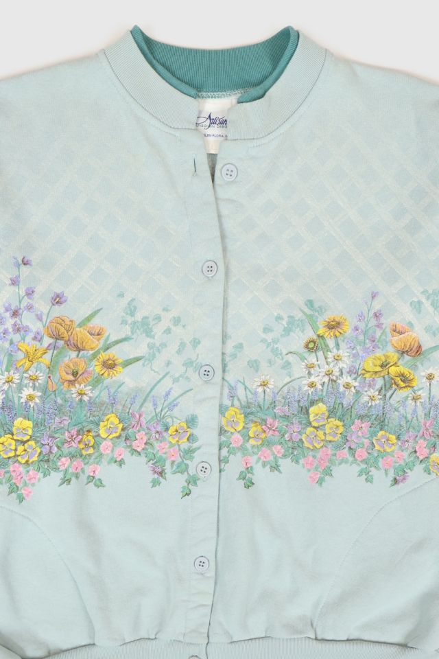 Vintage Flower Button-Down Crewneck #2
