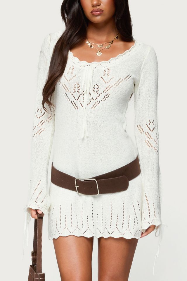 edikted white dress Stephanie Lace Mini - 45% Polyester Edikted Stephanie Lace Mini Dress