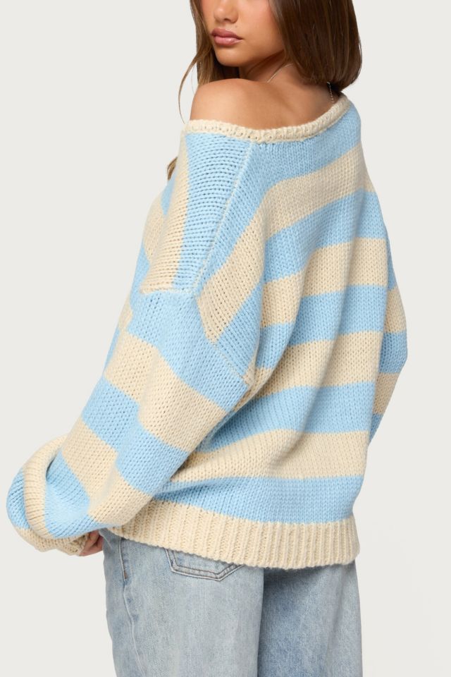 Edikted Tracie Striped Oversized Sweater #4