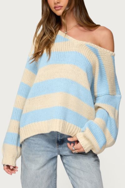 Edikted Tracie Striped Oversized Sweater