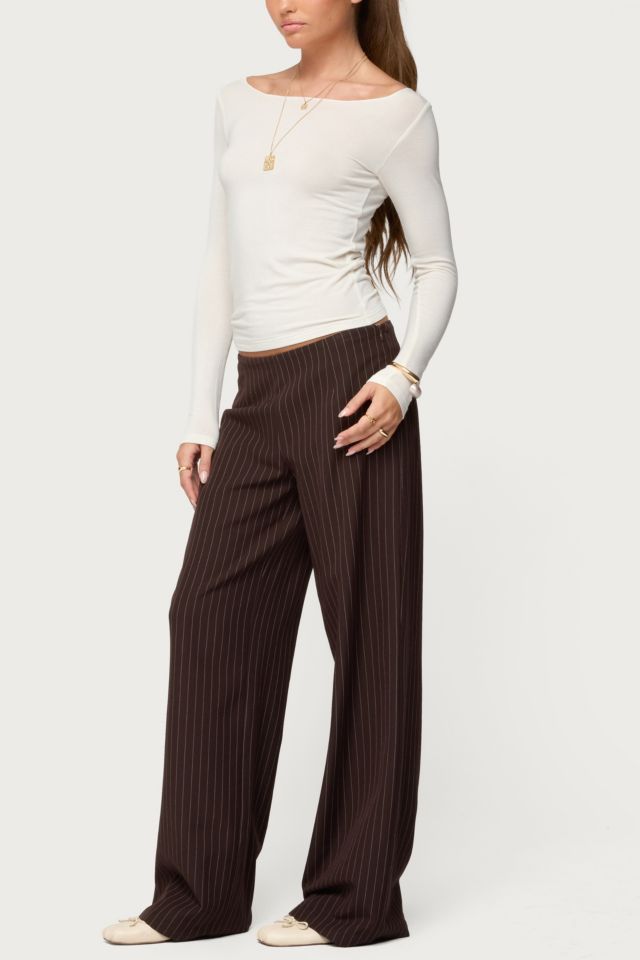 Edikted Kerie Pinstripe Low Rise Pants #1