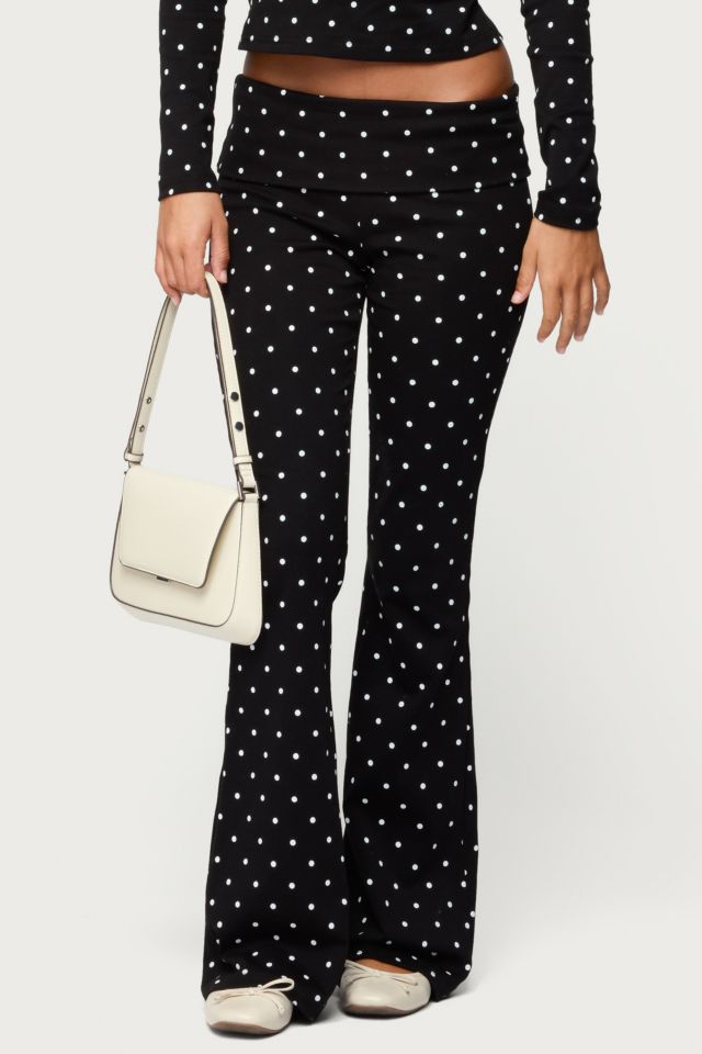 Edikted Daliya Polka Dot Fold Over Pants #3