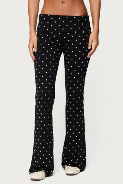 Edikted Daliya Polka Dot Fold Over Pants