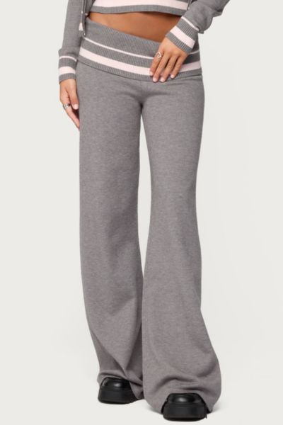 Edikted Kaliya Stripey Fold Over Knit Pants