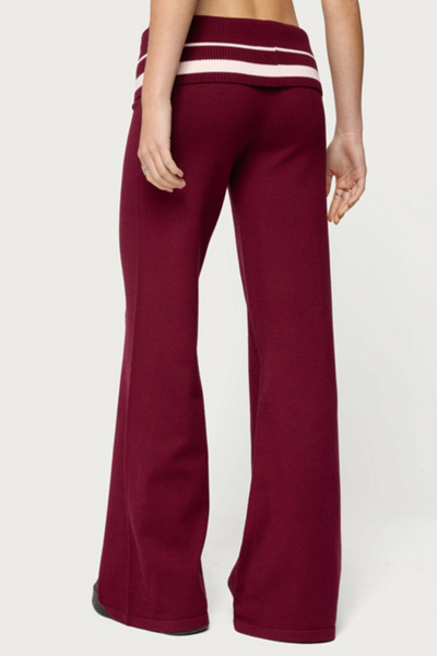 Edikted Kaliya Stripey Fold Over Knit Pants