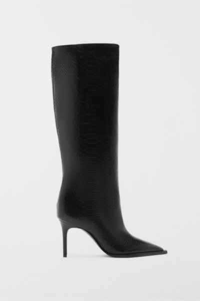 Schutz Snakeskin Mary Up Knee-High Boot