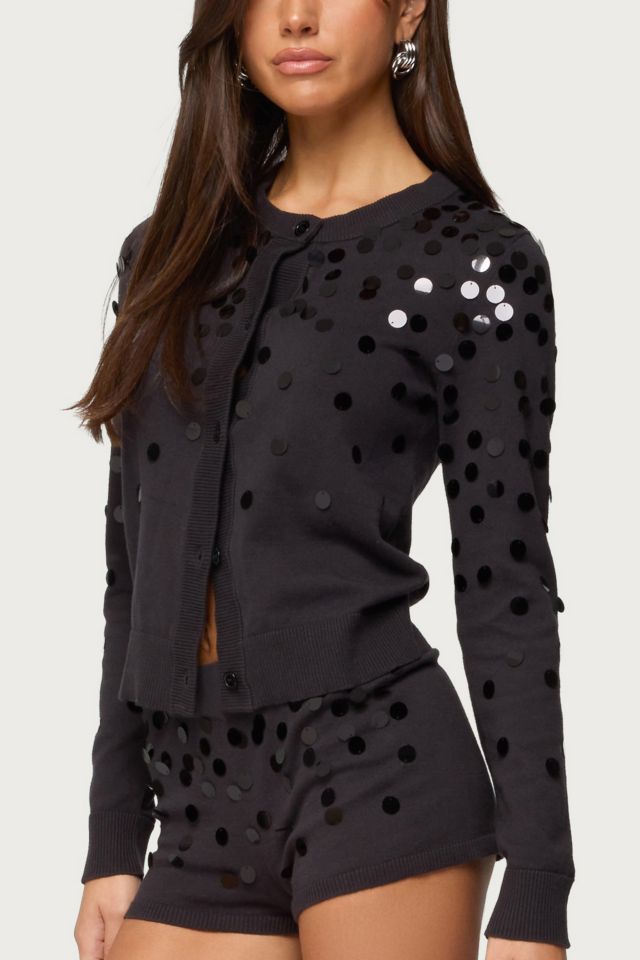 Edikted Cierra Sequin Knit Cardigan #2