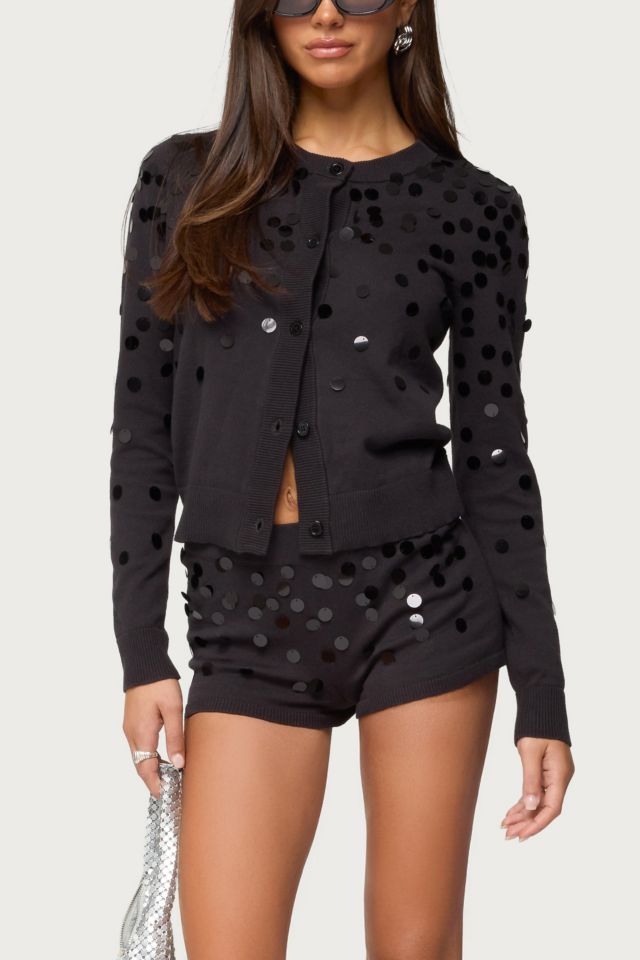 Edikted Cierra Sequin Knit Cardigan #3