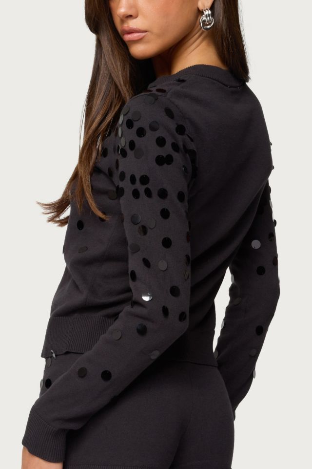 Edikted Cierra Sequin Knit Cardigan #4