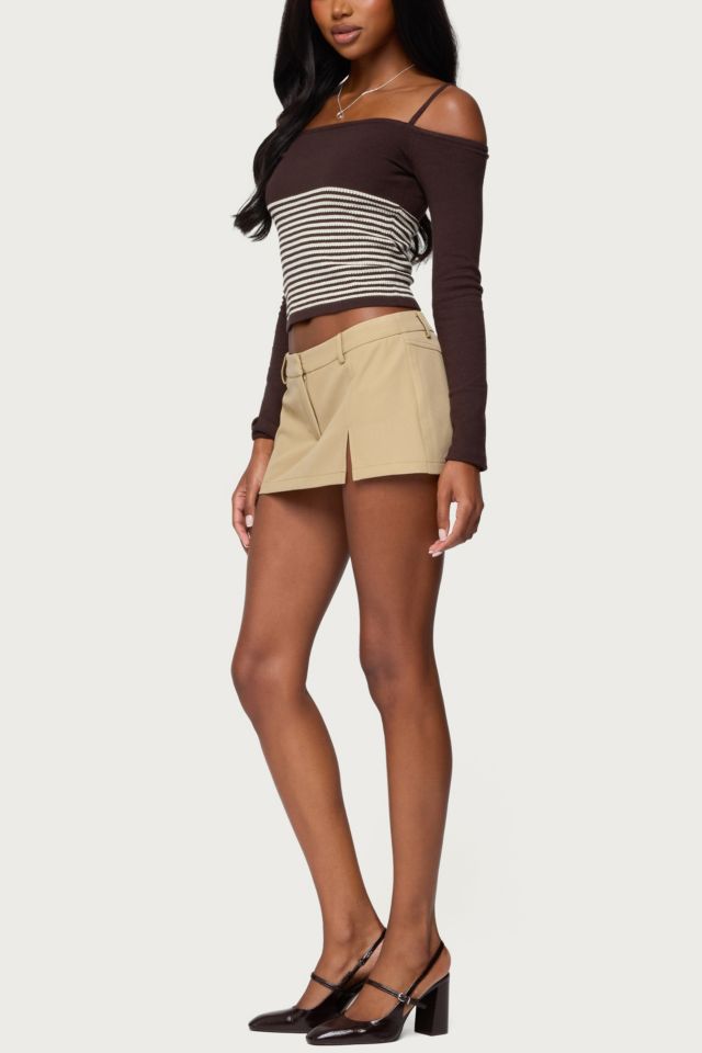 Edikted Darya Striped Off Shoulder Knit Top #1
