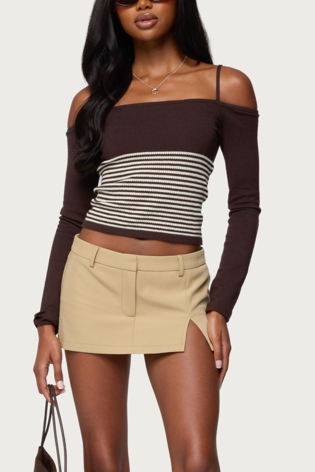 Edikted Darya Striped Off Shoulder Knit Top #3