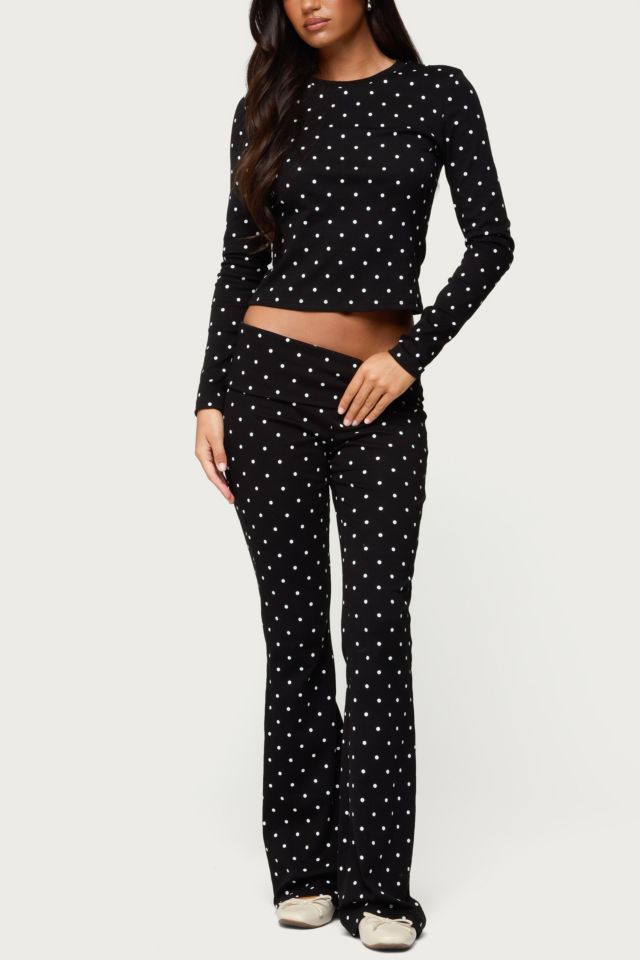 Edikted Daliya Polka Dot Long Sleeve Top #1