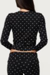 Edikted Daliya Polka Dot Long Sleeve Top
