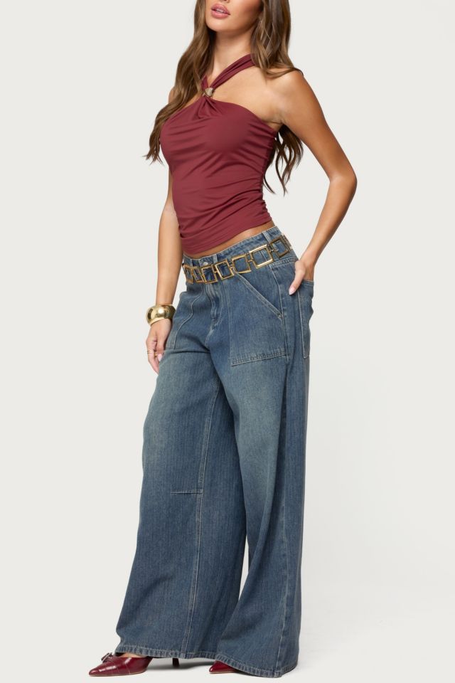 Edikted Cielle Wide Strap Gathered Top #1