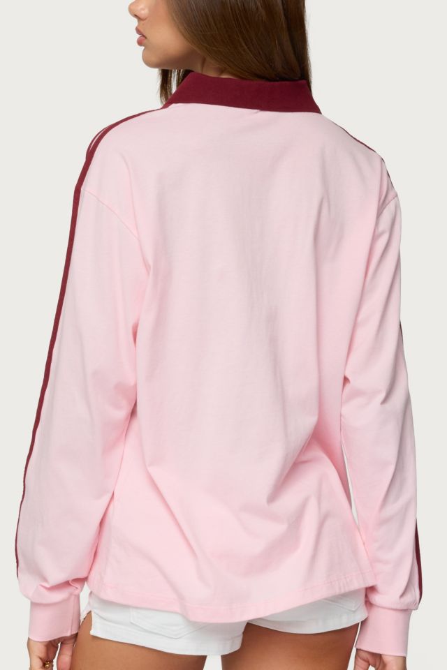 Edikted Brooklyn Contrast Oversized Polo Top #4