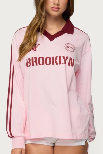 Edikted Brooklyn Contrast Oversized Polo Top