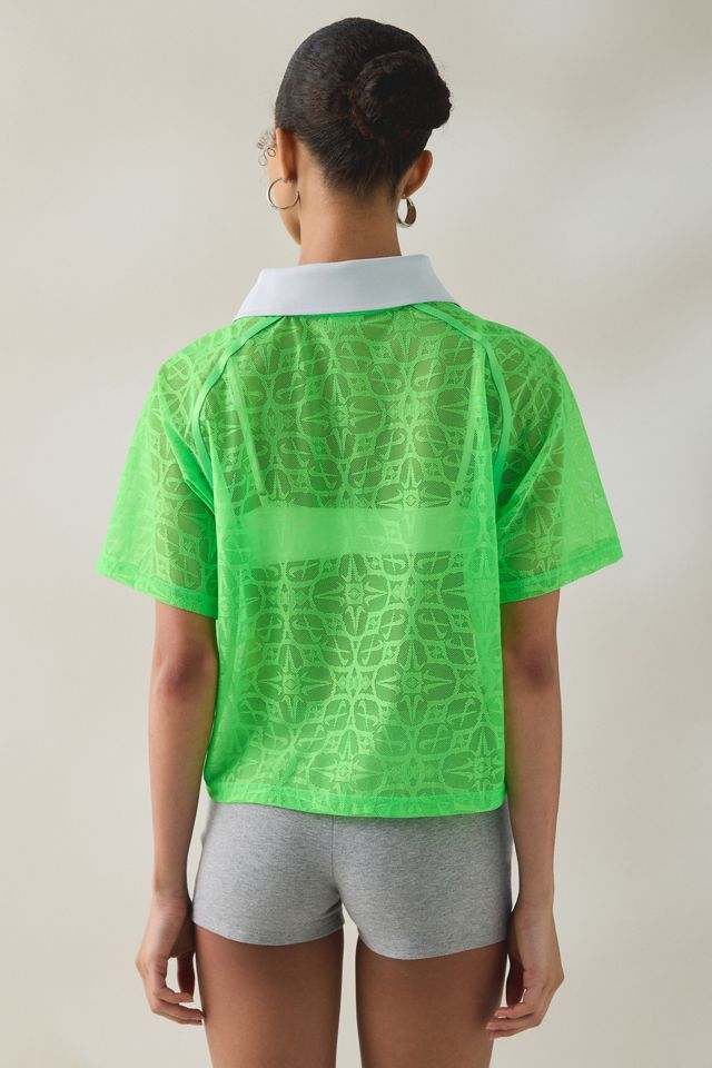 Nike Sportswear Street Semi-Sheer Lace Short Sleeve Polo Top #2