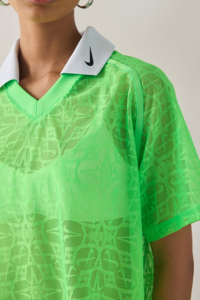 Nike Sportswear Street Semi-Sheer Lace Short Sleeve Polo Top #4