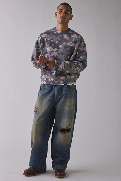 Camo Allover Print Crew Neck Sweatshirt | Urban Outfitters
