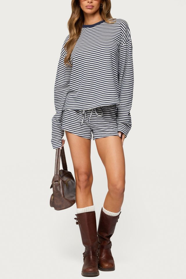 Edikted Jaine Striped Drawstring Shorts #4