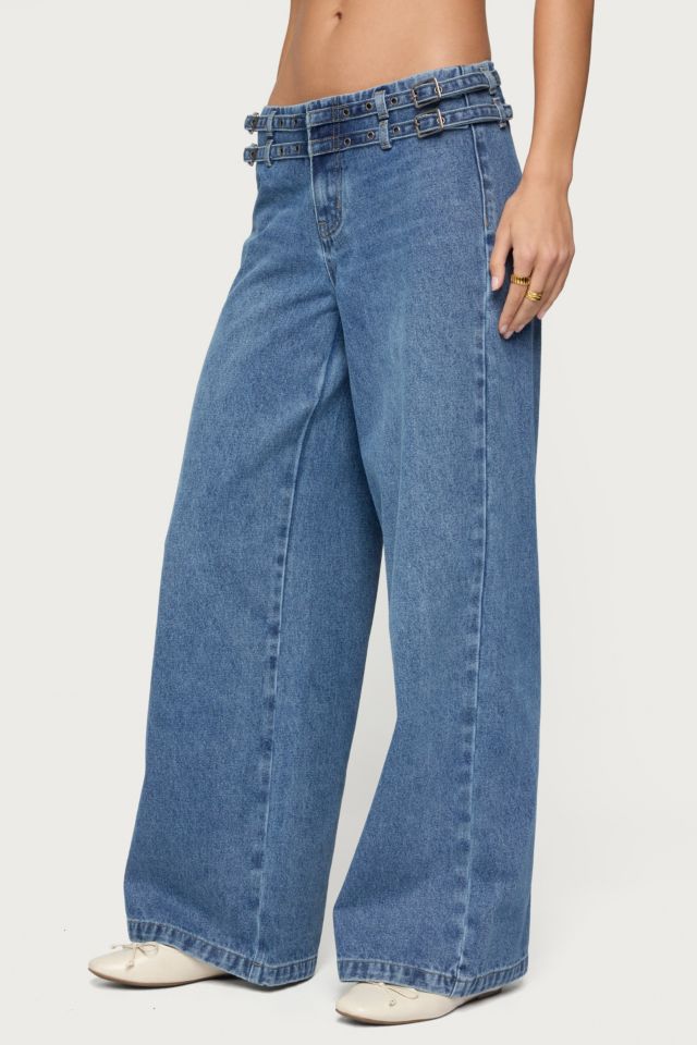 Edikted Livia Double Belt Low Rise Jeans #2