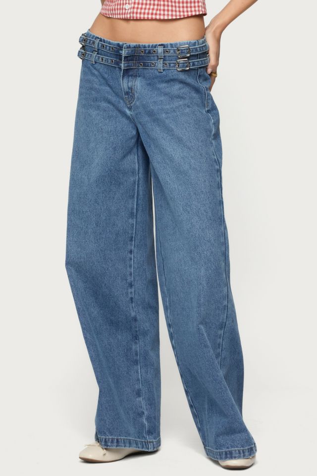 Edikted Livia Double Belt Low Rise Jeans #3