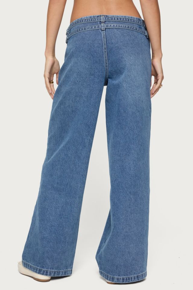 Edikted Livia Double Belt Low Rise Jeans #4