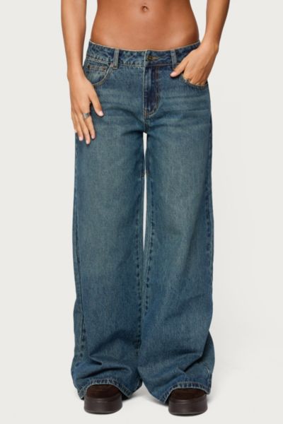 Edikted Heartly Low Rise Straight Leg Jeans