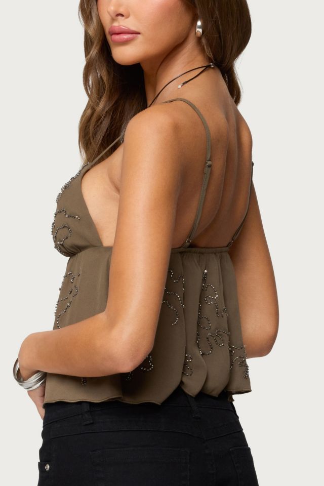 Edikted Raia Beaded Babydoll Top #4