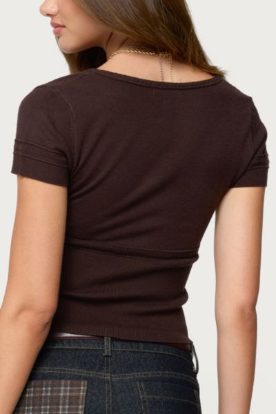 Edikted Theresa V Neck Knit Top